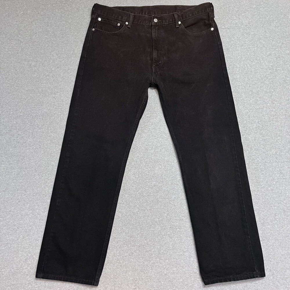 Levis 505 Jeans Mens 40X32 Black Regular Straight Mid Rise American Faded Denim